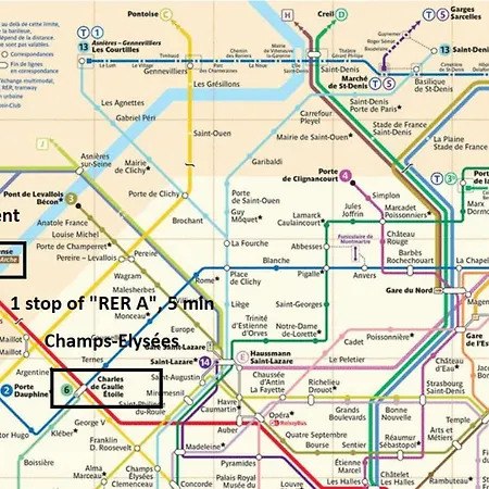 10 Min Walk Metro Line 1-faubourg La Defense Apartament *